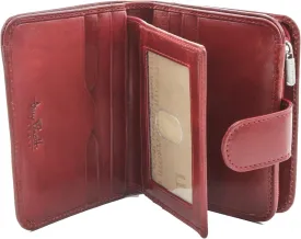 Tony Perotti Womens Italian Bull Leather Compact Clutch Credit Card Wallet with ID and Zippered Coin Pocket