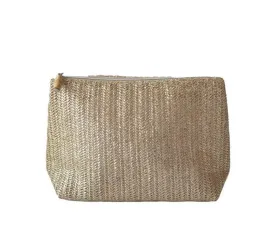 Trvl Design - Straw Clutch - Metallic Gold