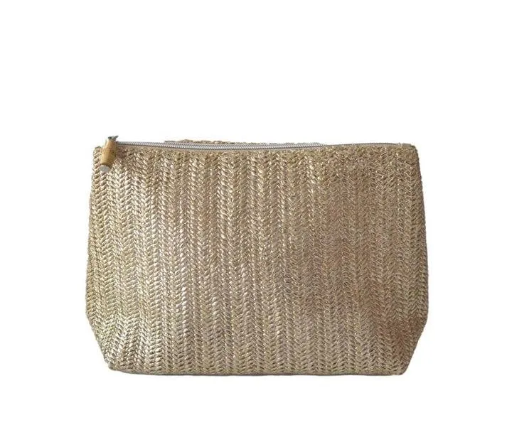 Trvl Design - Straw Clutch - Metallic Gold