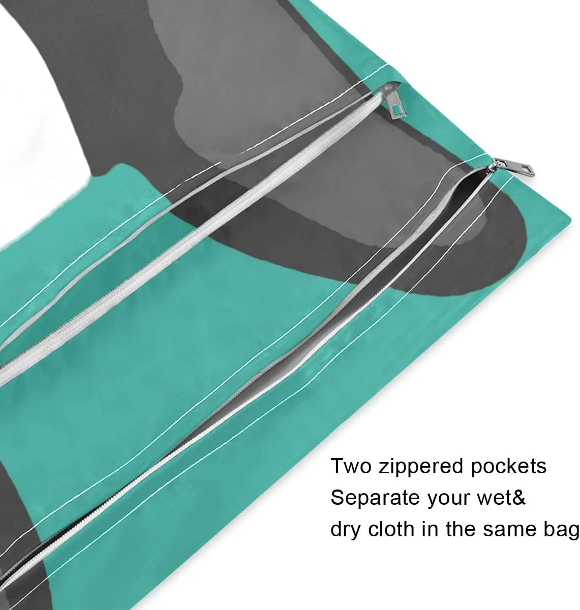 Waterproof Wet Dry Bag 2 Pack Boston Terrier Dog Cloth Diaper Bag Organizer Pouch Set with Zipper Pocket Washable Wet Bag for Travel Hiking Swimsuit