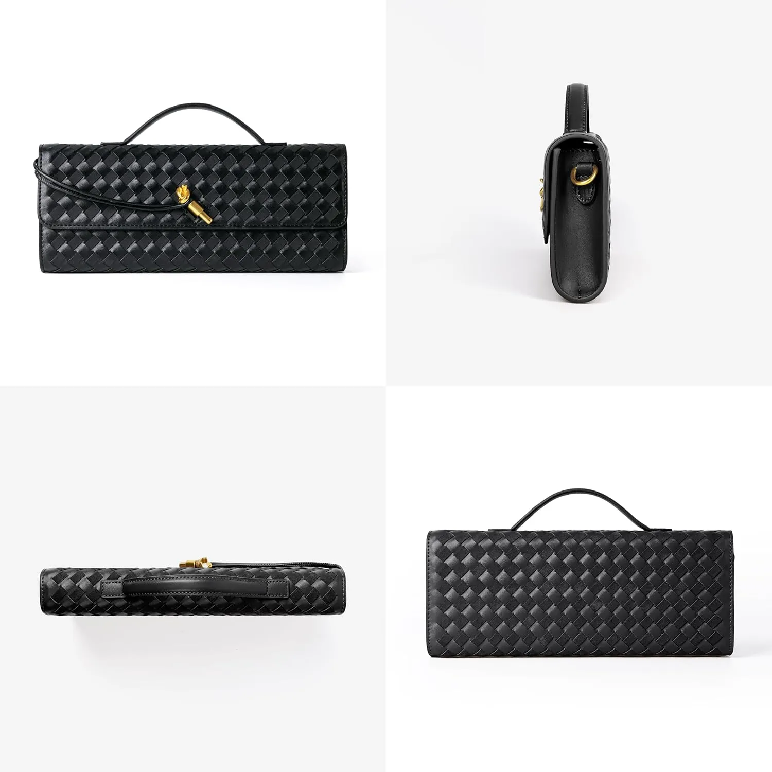 Woven Purse For Women Evening Clutch Woven Leather Handbags Crossbody Bag Suede Purse Formal Evening bag