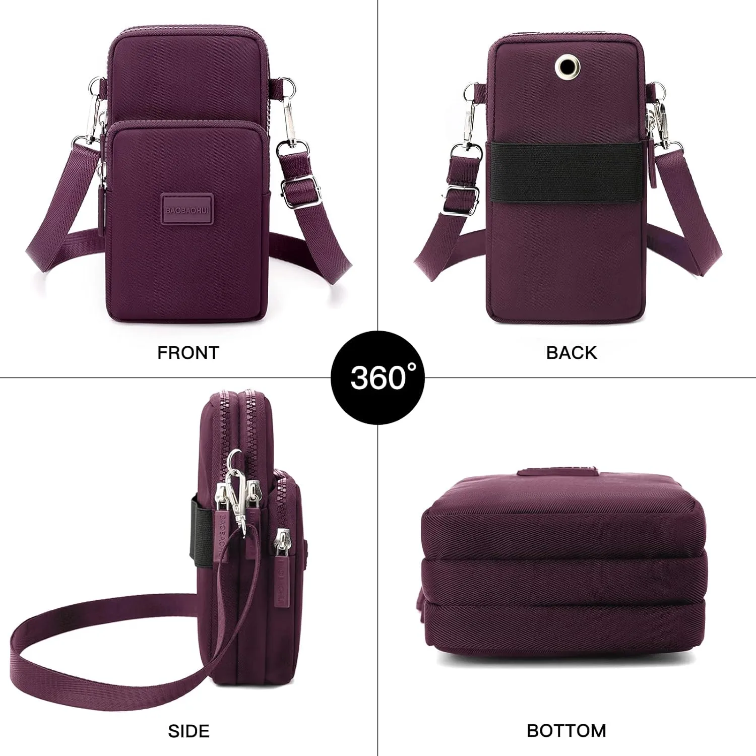 YINHEXI Small Crossbody Bags for Women Trendy, Mini Triple Compartment Cell Phone Crossbody Wallet Purses
